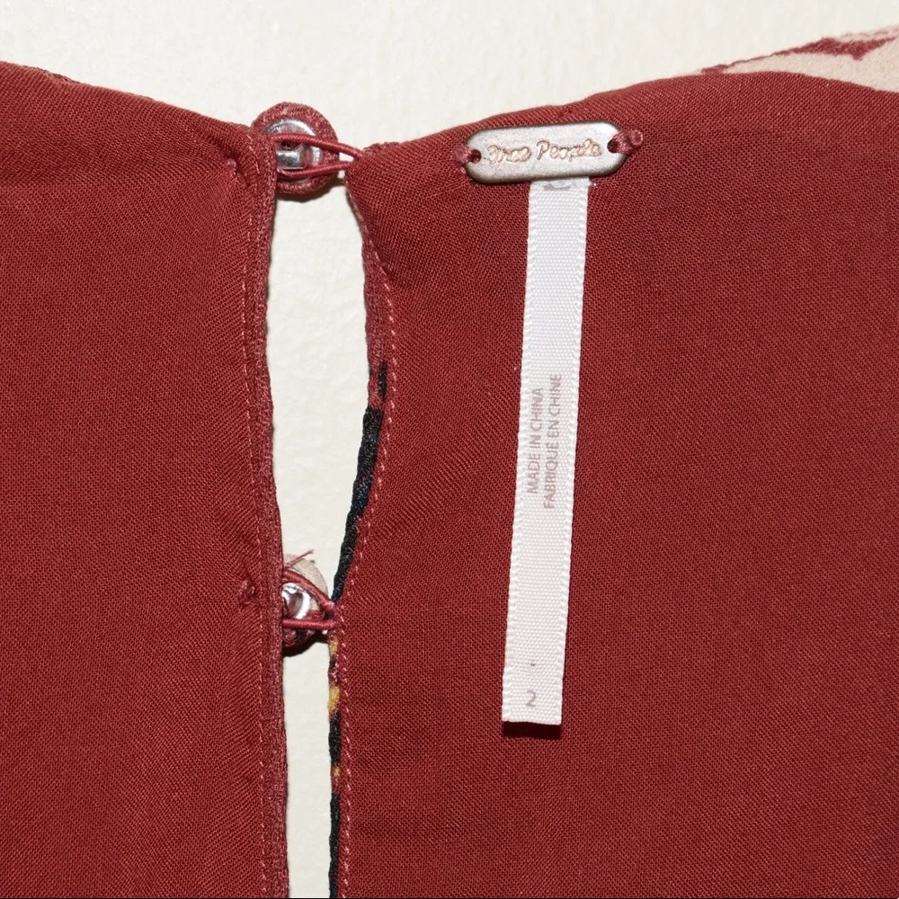 Free People All I Got Floral Maxi Dress Red Combo - Picture 12 of 12